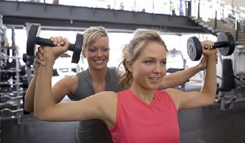 Girl lifting weights